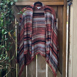 Nostalgia Striped Knit Open Front Cardigan